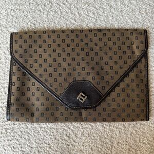 Brown and Black Envelope Clutch